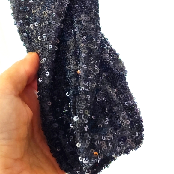 Showpo. black sequin crop jacket top tie front Size 10 - Picture 9 of 13